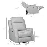 Electric Power Recliner with USB Charging Station