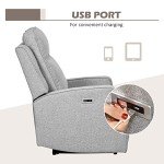 Electric Power Recliner with USB Charging Station