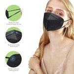 SOOQOO 50 Pcs KN95 Face Maks for Audlts (Black)