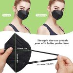 SOOQOO 50 Pcs KN95 Face Maks for Audlts (Black)