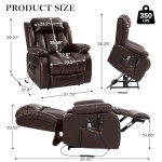 Dual Motor Heated Massage Recliner with USB Port