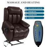 Dual Motor Heated Massage Recliner with USB Port