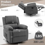 Korser 360° Swivel Rocker Recliner Chair for Adults