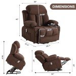 BOSMILLER Heated Massage Power Lift Recliner Chair