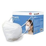 BYD CARE KN95 Respirator, 50 Pieces, Breathable & Comfortable Foldable Safety Mask with Ear Loop for Tight Fit, GB2626 White , Regular