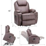 Flamaker PU Leather Power Lift Massage Recliner Chair