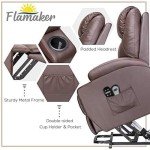 Flamaker PU Leather Power Lift Massage Recliner Chair