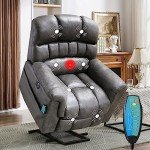 Large Power Lift Recliner Chair with Massage & Heat