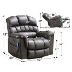 Large Power Lift Recliner Chair with Massage & Heat