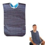 Reusable Waterproof Adult Eating Bib - Dark Blue