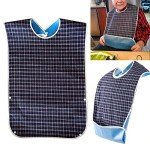 Reusable Waterproof Adult Eating Bib - Dark Blue