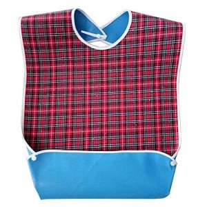 Waterproof Meal Bib for Seniors - Red