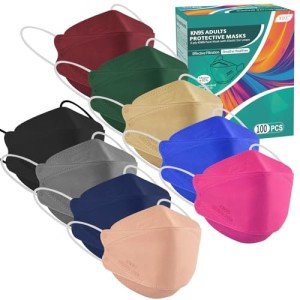 XDX KN95 Face Masks, 100PCS Individually Wrapped Masks, Breathable Protective Disposable Masks, Disposable Colored Masks for Men, Women, Filter Efficiency ≥95%