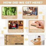 Bamboo Couch Arm Tray with 360° Cup Holder