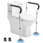 Toilet Safety Rail for Seniors, Toilet Grab Bars for Seniors and Disabled, Toilet Handles for Elderly with Adjustable Width and Height, 350 lb Weight Capacity, FSA/HSA Eligible (White)
