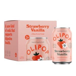 OLIPOP Strawberry Vanilla Sparkling Tonic - 4-Pack