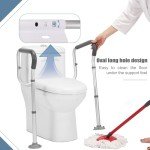 Toilet Safety Rail for Seniors, Toilet Grab Bars for Seniors and Disabled, Toilet Handles for Elderly with Adjustable Width and Height, 350 lb Weight Capacity, FSA/HSA Eligible (White)