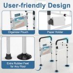 HOMLAND Toilet Safety Rails for Seniors, FSA/HSA Eligible Adjustable Detachable Toilet Safety Frame with Handles for Elderly and Disabled, 350LBS Handicap Toilet Rail Fits Most Toilets