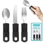 Black Adaptive Utensil Set for Easy Eating