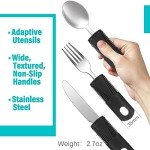 Black Adaptive Utensil Set for Easy Eating