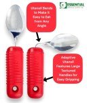 Red Adaptive Utensil Set for Easy Eating