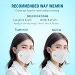 Sengtor KN95 Face Masks 50 Pack 5-Ply Breathable Protection & Extra Wide Elastic Ear Loops Design, 95% Filtration Efficient XIKII Disposable KN95 Masks,White