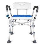 Bathroom Shower Chair with Armrests for Safety