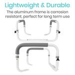 Vive Toilet Safety Rail for Seniors (FSA/HSA Eligible) - Toilet Seat with Handles for Elderly & Disabled - Adjustable Toilet Safety Frame with Arms - Toilet Grab Bar Hand Rail Assist Device (300 lb)