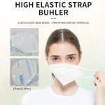 Sengtor KN95 Face Masks 50 Pack 5-Ply Breathable Protection & Extra Wide Elastic Ear Loops Design, 95% Filtration Efficient XIKII Disposable KN95 Masks,White