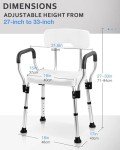 Sangohe Shower Chair for Inside Shower - Heavy Duty Shower Seat with Back - Shower Chair for Bathtub with Arms for Handicap - Shower Seats for Elderly - Shower Chair for Bathtub, 796C