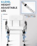 Sangohe Shower Chair for Inside Shower - Heavy Duty Shower Seat with Back - Shower Chair for Bathtub with Arms for Handicap - Shower Seats for Elderly - Shower Chair for Bathtub, 796C
