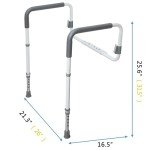 WeHwupe Toilet Safety Rails for Elderly Adults - Adjustable Bathroom Toilet Safety Frame with Handles - Stand Alone Toilet Grab Bar for Senior, Handicap & Disabled,Fits Most Toilets