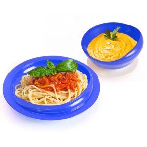 Pekokavo Spill Proof Scoop Bowl and Plate Set