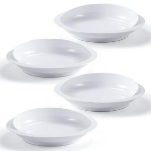 Jayour Anti-Spill Scoop Plates for Elderly 4-Pack