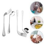 Adaptive Angled Spoon and Fork Set for Seniors