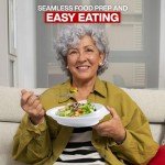 Jayour Anti-Spill Scoop Plates for Elderly 4-Pack