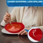 Spillproof Scoop Plate Set - 9" Red & White