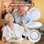 Jayour Anti-Spill Scoop Plates for Elderly 4-Pack