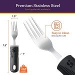 Black Adaptive Utensils Set for Tremors and Arthritis