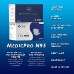 PandMedic Disposable Face Mask Made in USA | Premium Medical American 3 Ply Safety Face Masks Breathable with Elastic Ear Loops - 50ct Box