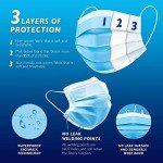 PandMedic Disposable Face Mask Made in USA | Premium Medical American 3 Ply Safety Face Masks Breathable with Elastic Ear Loops - 50ct Box