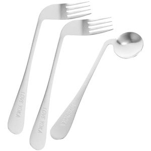 Left-Handed Adaptive Utensils Set for Self-Feeding