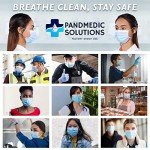 PandMedic Disposable Face Mask Made in USA | Premium Medical American 3 Ply Safety Face Masks Breathable with Elastic Ear Loops - 50ct Box
