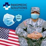 PandMedic Disposable Face Mask Made in USA | Premium Medical American 3 Ply Safety Face Masks Breathable with Elastic Ear Loops - 50ct Box