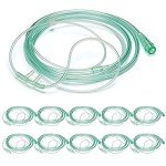 10 Pack High Flow Soft Oxygen Cannulas and 7’ Delicate Tubing with Standard Connection