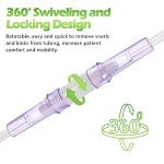 IOOYIFLE Oxygen Tubing Swivel Connector - 10 PCS Cannula Connectors, Avoid Tube Tangles (Male to Male)