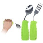 Angled Spoon and Fork Set for Hand Tremors