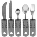 Adaptive Stainless Steel Utensils Set for Elderly