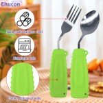 Angled Spoon and Fork Set for Hand Tremors