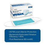 McKesson Medical Face Masks, Level 1 - Pleated with Ear Loops, Non-Sterile, Blue - One Size Fits Most Adults, 7 in x 3.75 in, 50 Count, 1 Pack
